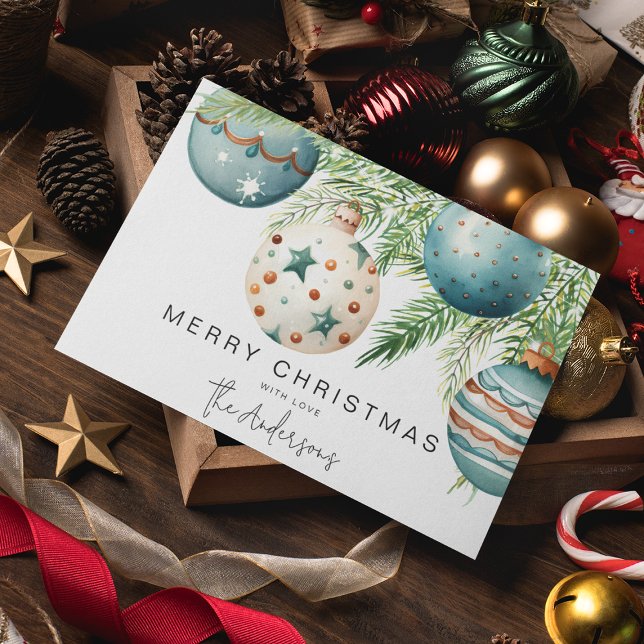 Invitación Navidades Verde azulados modernos bautizan (Subido por el creador)