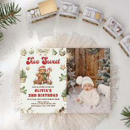 Invitación Navidades verdes cocinan dos dulces fotos de cumpl