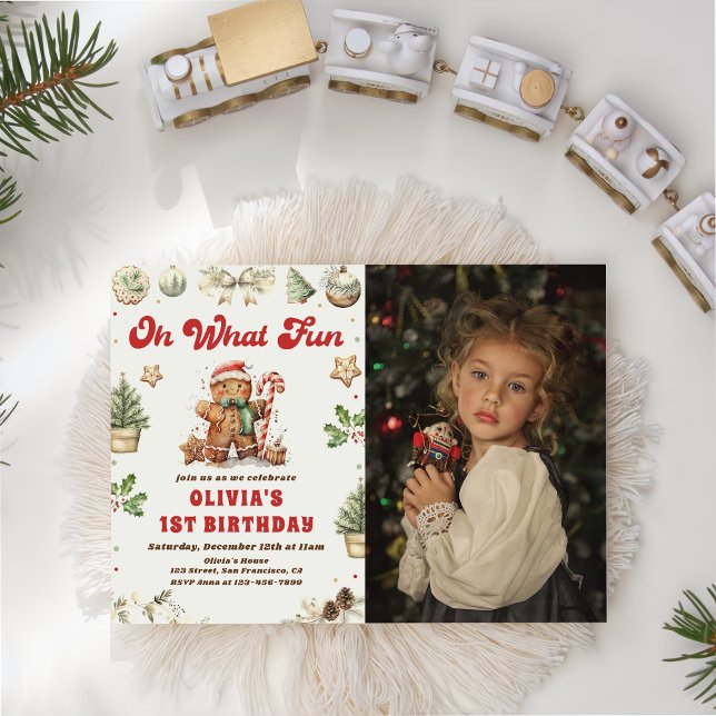 Invitación Navidades verdes Cookie Cumpleaños Fiesta Oh Qué D (Subido por el creador)