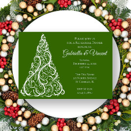 Invitación Navidades verdes ensayo de boda de invierno cena