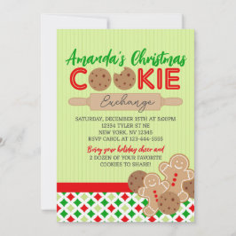 Invitación Navidades verdes Fiesta de intercambio de cookies