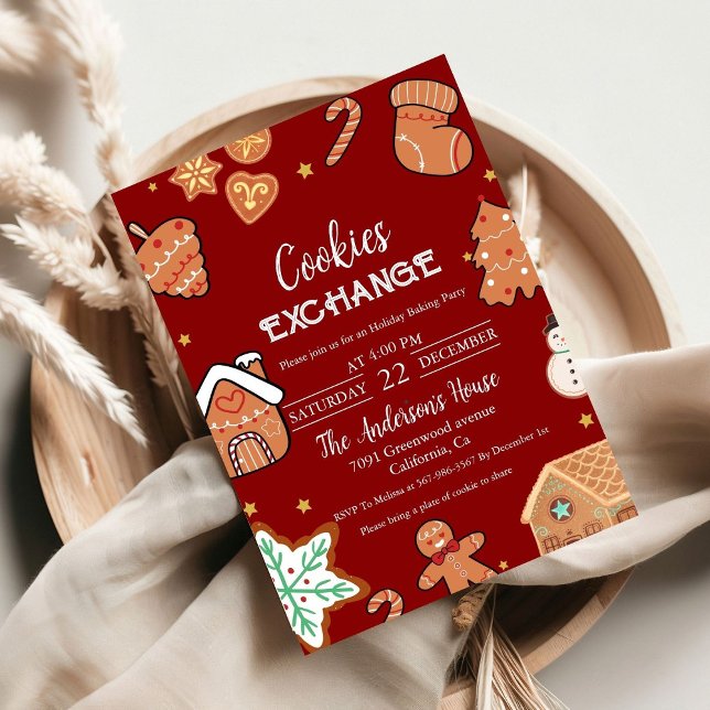 Invitación Navidades verdes Fiesta de Navidades de Cookie Exc (Subido por el creador)