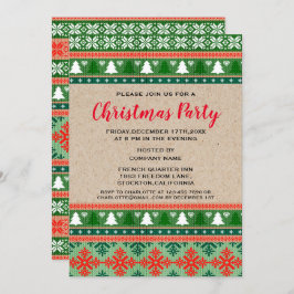 Invitación Navidades verdes rojos Fiesta corporativo suéter f
