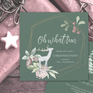 Invitación Navidades verdes rusos Oh qué divertido venado cor