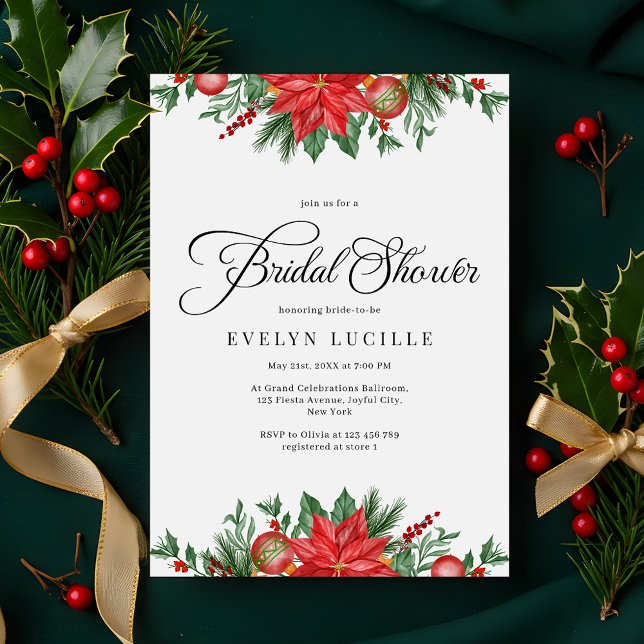 Invitación Navidades Verdor Elegante Ducha de Novias Vacacion (Subido por el creador)