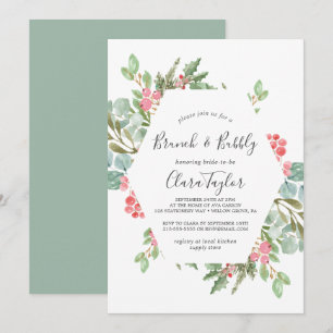 Invitación Navidades Verdor y Brunch y Bubbly