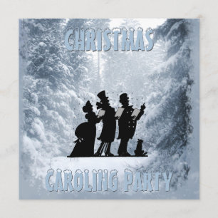 Invitación Navidades victorianos cargando Fiesta Nieve azul