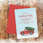Invitación Navidades Vintage Red Truck Rustic Winter Fiesta<br><div class="desc">Este diseño presenta a Navidades fiesta de camiones rojos vintage, copo de nieve de invierno rústico de vacaciones, guión moderno de caligrafía, tipografía caprichosa tipo letra de texto, acuarela ilustracion caprichoso, Navidades invitaciones a fiestas de vacaciones, celebración de amigos familiares, congregación de invitados de vacaciones de Navidades, diseño azul rojo...</div>