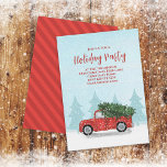 Invitación Navidades vintage Red Truck Rustic Winter Fiesta<br><div class="desc">Este diseño presenta a Navidades fiesta de camiones rojos vintage, copo de nieve de invierno rústico de vacaciones, guión moderno de caligrafía, tipografía caprichosa tipo letra de texto, acuarela ilustracion caprichoso, Navidades invitaciones a fiestas de vacaciones, celebración de amigos familiares, congregación de invitados de vacaciones de Navidades, diseño azul rojo...</div>