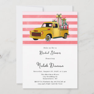 Invitación Navidades Vintage Truck Bridal Shower