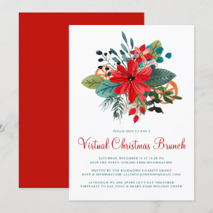 Invitación Navidades virtuales Brunch Winter Florals Fruit