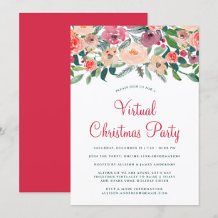 Invitación Navidades virtuales Fiesta de invierno Florals Gre