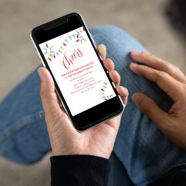 Invitación Navidades vitorean coloridas luces de cuerdas cort