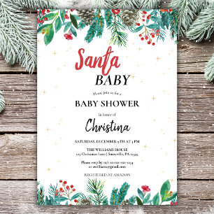 Invitación Navidades Watercolor Baby Shower