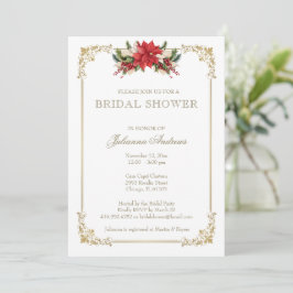 Invitación Navidades Winter Bridal Shower Poinsettias