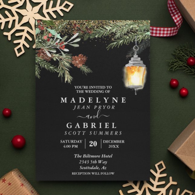 Invitación Navidades Winter Elegant Pine Drop Boda (Subido por el creador)