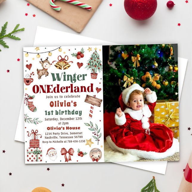 Invitación Navidades Winter Onederland 1er cumpleaños foto (Subido por el creador)