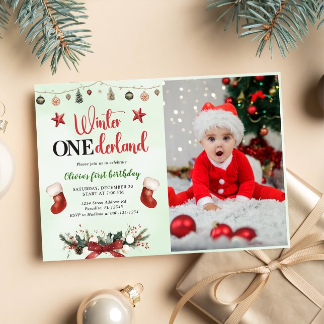 Invitación Navidades Winter Onederland Primer cumpleaños (Subido por el creador)