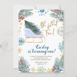 Invitación Navidades Winter Sleigh Oh Qué Chico Divertido