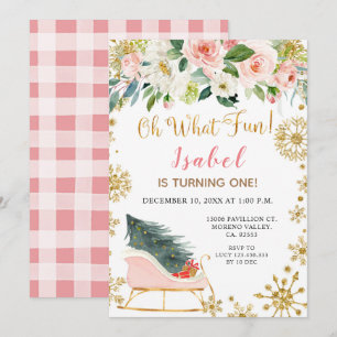 Invitación Navidades Winter Sleigh Oh Qué Divertido Primer Cu