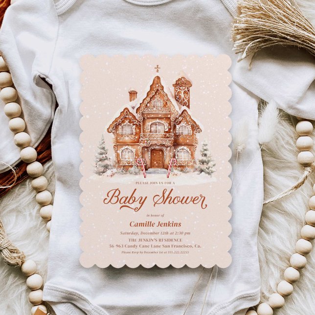 Invitación Navidades Winter Wonderland Baby Shower (Christmas Baby Shower Invitation)