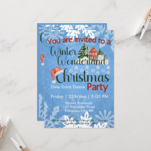 Invitación Navidades Winter Wonderland Fiesta corporativo