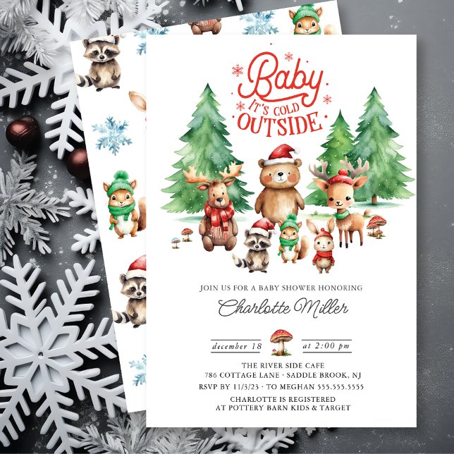 Invitación Navidades Woodland Animals Baby Shower (Subido por el creador)