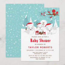 Navidades Woodland Arctic Fox Baby Shower