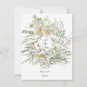 Invitación Navidades Wreath guarda la fecha