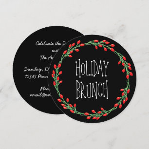 Invitación Navidades Wreath Holiday Brunch