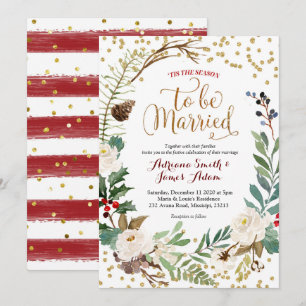 Invitación Navidades Wreath Winter Holiday Boda