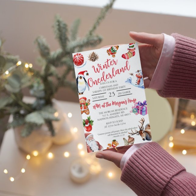 Invitación Navidades y cumpleaños del niño Onederland (Subido por el creador)