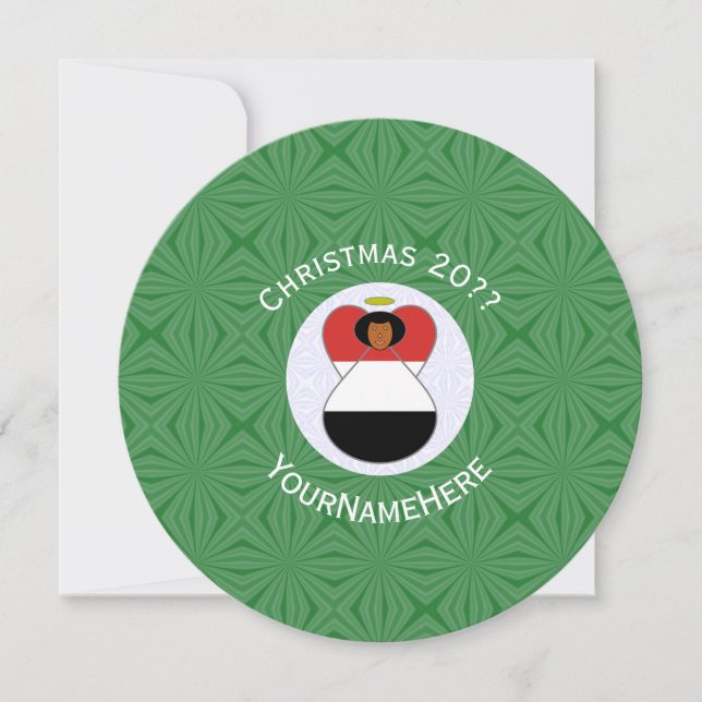 Invitación Navidades yemeníes de la bandera de los ángeles pe (Anverso)