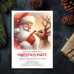 Invitación Navideña Festiva de Santa Rudolph para