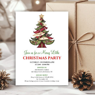 Invitación navideña minimalista artística de árbol