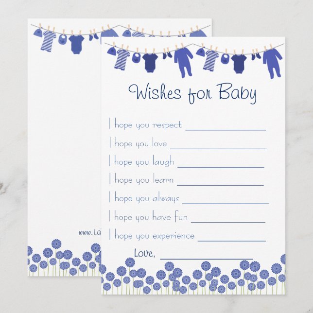 Invitación Navy Baby Shower Quiere Un Juego De Bebés (Anverso / Reverso)