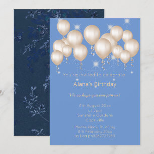 Invitación NAVY BALLOON Sparkle