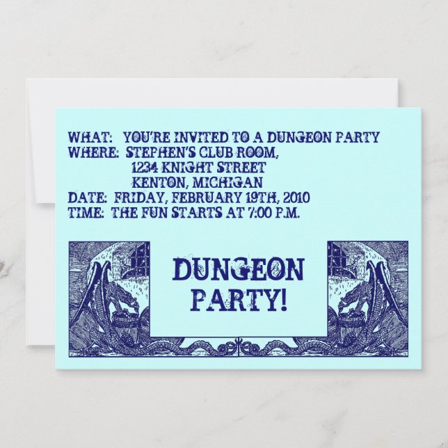 INVITACIÓN NAVY BLUE DRAGONS EN DUNGEONS ~ ¡INVITACIÓN DEL PA (Anverso)
