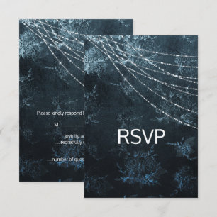 Invitación Navy Blue Elegant Wedding respuesta rsvp