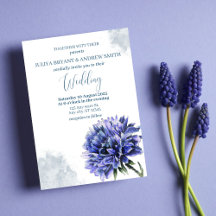 Navy Blue Floral simple boda de presupuesto