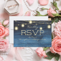 Navy Blue Gold String luces linternas Boda RSVP