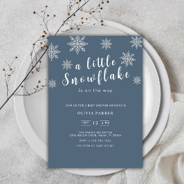 Invitación Navy Blue Minimalista Boho Blue Winter Baby Shower
