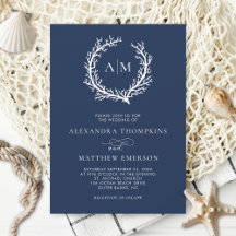 Navy Blue Nautical Coral Reef Wedding