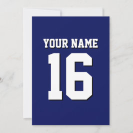Invitación Navy Blue Sports Jersey