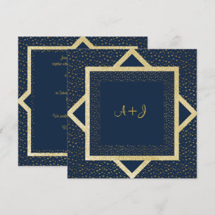 INVITACIÓN NAVY BLUE STAR GOLD BODA LAYERED