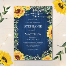 Navy Blue Sunflower enciende a un Boda ruso
