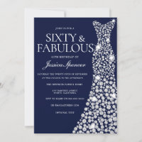 Navy Blue White Vestido 60 Fabulosa Fiesta de Cump