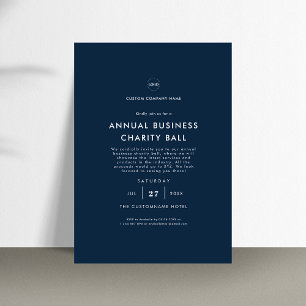 Invitación Navy Blue Your Logo Business Company Event Fiesta