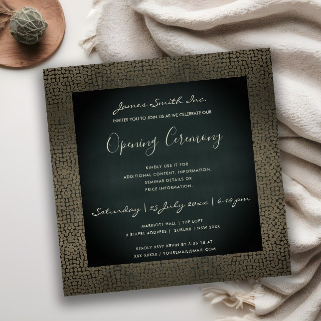INVITACIÓN NAVY COPPER MOSAIC DOTS GRAND OPENING CEREMONY (Subido por el creador)