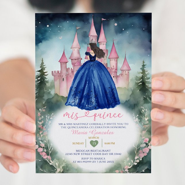Invitación Navy Dress Forest Mis Quince 15 Birthday (Subido por el creador)